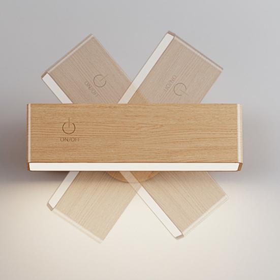 Вращающийся на 360 градусов настенный светильник, портативный беспроводной настенный светильник с аккумулятором 2500 мАч, плавная регулировка яркости, память, эстетика дерева, простая установка, спальня, гостиная