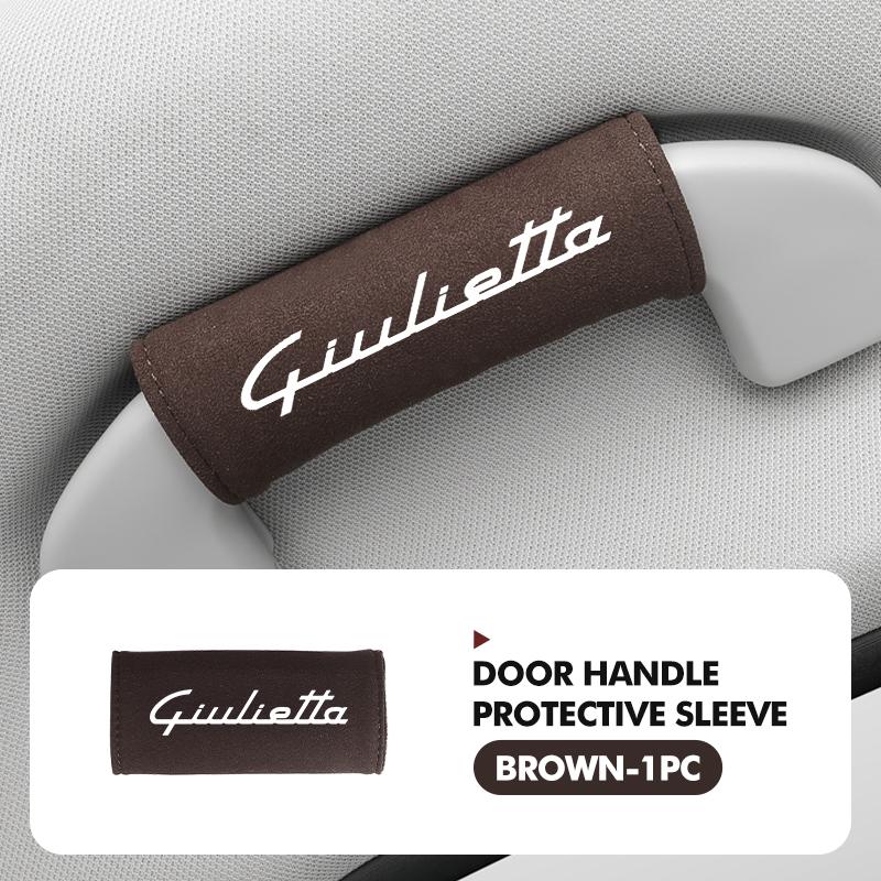 JOSAC1 2026 Hot Alfa Romeo Car Styling Roof Handle Cover Door Handrail Suede Protector Cover For Alfa Romeo Giulietta 940 2010-2014 201