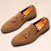 Высококачественные лоферы с кисточками Новая мужская обувь с острым носком из замшевой кожи Мужская дизайнерская формальная обувь для свадьбы, выпускного вечера, платья для возвращения домой