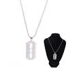 Men Favorite Stainless Steel Razor Blade Pendant  Ball Chain Necklace