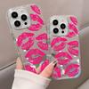 Sexy Style Pink Lip Print Pattern Soft Phone Case For iPhone 11 12 13 14 15 16 17 Pro Max Air X XR XS 7 8 Plus Mirror Back Cover