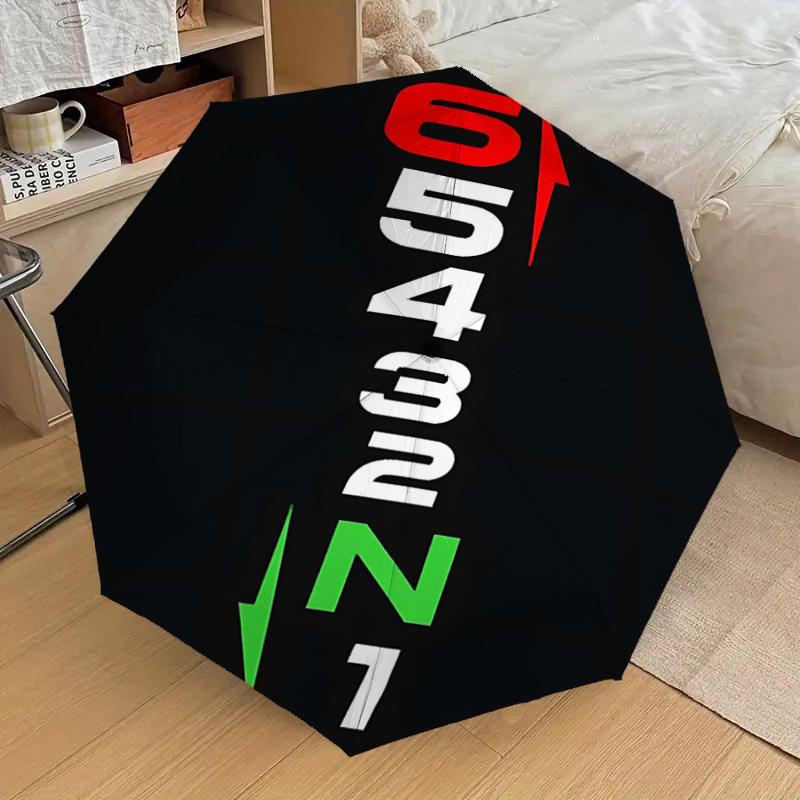 654321 Auto-Folding Umbrella: Portable 3-Fold Design with 8-Bone Steel Frame - Perfect for Fans, Travelers, Daily Use, and Festive Gifts!112