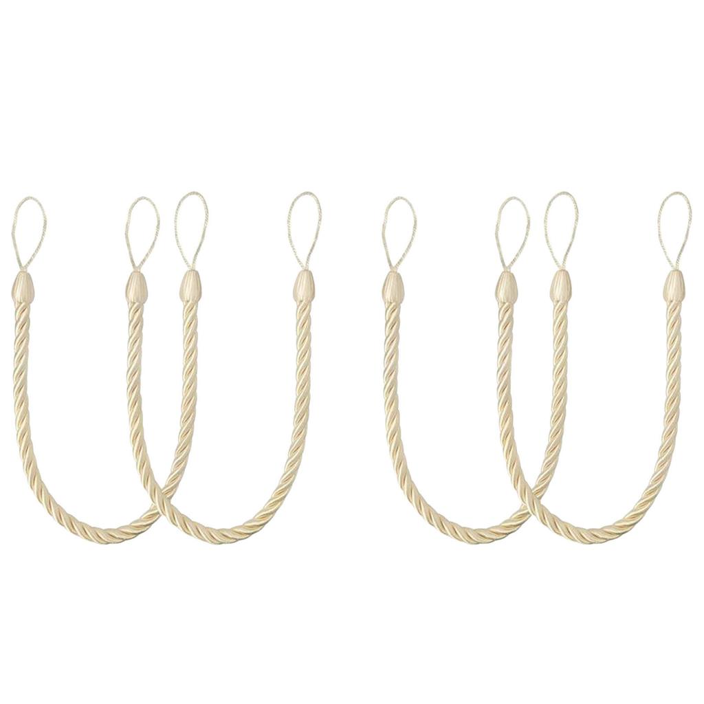 Набор из 4 элегантных подхватов для штор в богемном стиле из хлопковой веревки, мягкие декоративные подхваты ручной работы для домашних или офисных штор