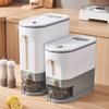 Rice Dispenser with Measuring Cup Large Capacity Clear Visible Airtight Flour Beans Cereal Grains Food Storage Container Kitchen Supplies