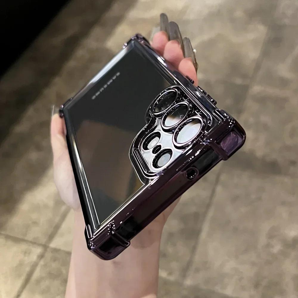 Clear Plating Shockproof Case for Samsung Galaxy S24 S23 FE S22 Plus S25 Ultra A34 A54 A15 A35 A55 A53 Hard Armor Cover