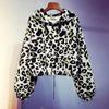 WTEMPO Женские весенне-осенние леопардовые пальто с длинным рукавом, большие размеры, свободная уличная одежда, короткие куртки с капюшоном