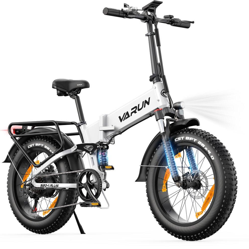 VARUN S20-2: 500W+48V13Ah+20×4" tires+dual disc brakes. Adult folding e-bike, all-terrain