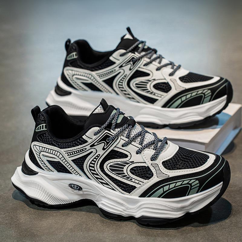 2025 Spring Men's Shoes New Breathable Mesh Shoes Men's Trend Versatile Platform Sports Shoes Casual Dad Trendy Shoes