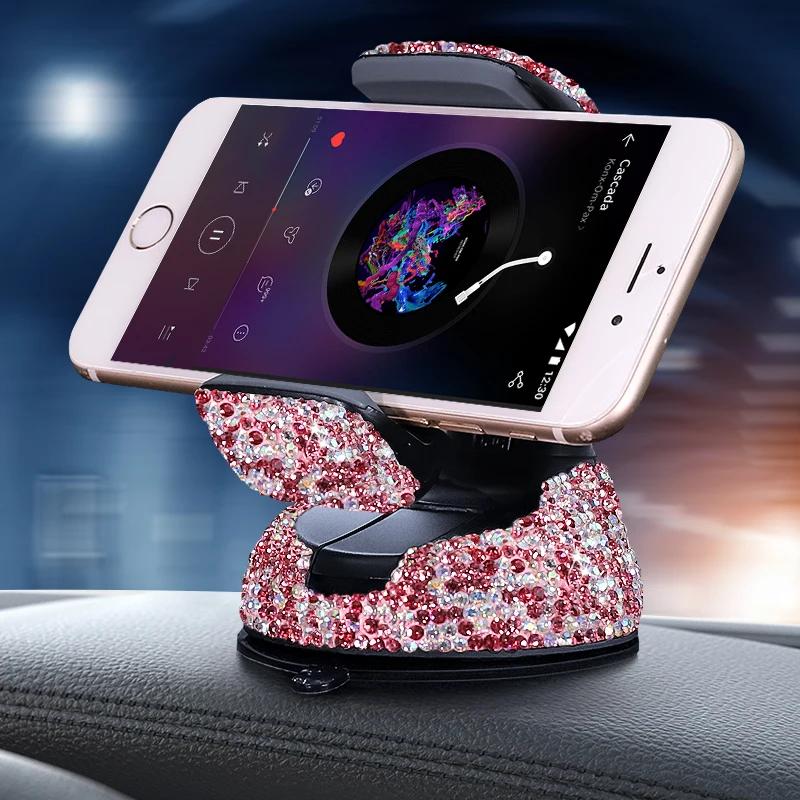 2024 Diamond Bling Автомобильный держатель для телефона со стразами и кристаллами Универсальный держатель для мобильного телефона Аксессуары для салона автомобиля для женщин