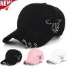 Women's Fashion Three Ring Pins Hip Hop Baseball Hat Star Pendant Dress Summer Sunshade Hat Street Dance Hat Sports Caps