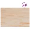 VidaXL Dessus de table 3 pcs 80x53x1,7cm rectangulaire bois pin massif, dessus de table en bois, dessus de table à manger, 847420