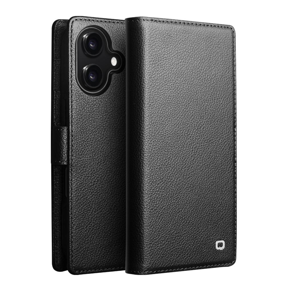 QIALINO Чехол для iPhone 17, совместимый с MagSafe, съемный кошелек-обложка для телефона из натуральной воловьей кожи