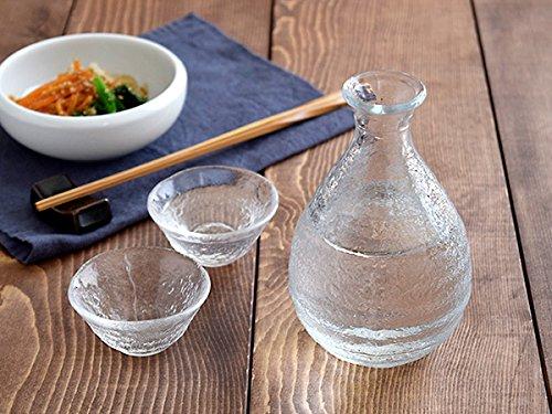 Tableware East Liquor Set Glass Sake Bottle 2 Cups Set Microwave OK Made In Japan Sake Utensils Glass Tableware Choke Cup Sake Bottle (225cc) &