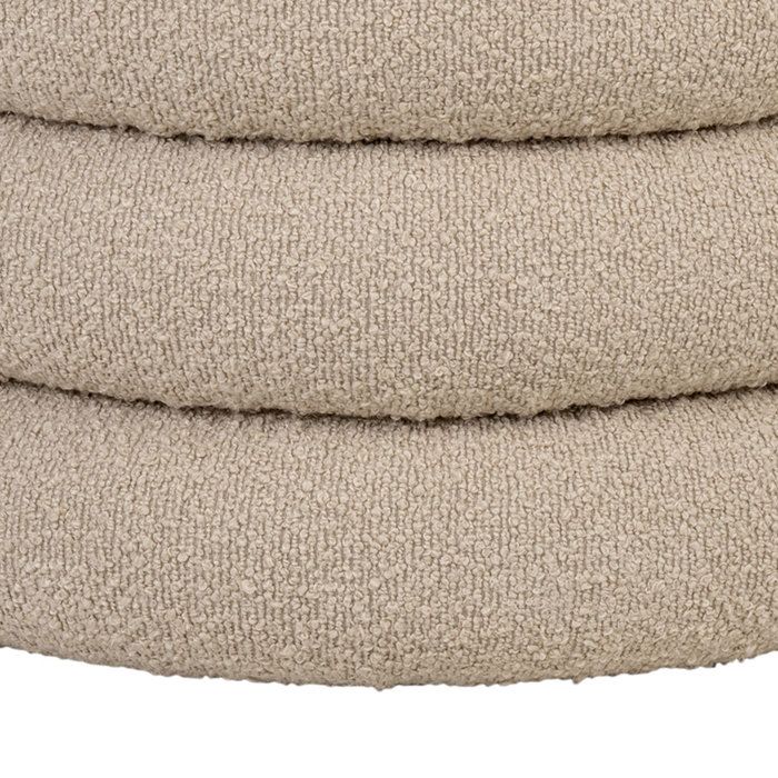 Pouf gris en polyester bouclé avec rangement Ø 44 cm
