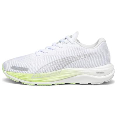 Velocity Nitro 2 Кроссовки с круглым носком на шнуровке с амортизацией и нескользящей подошвой, низкие, для бега, женские, белые с зеленым, 376262-18
