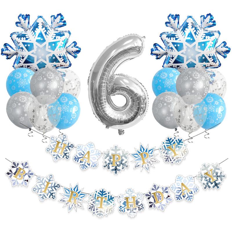 Christmas Snowflake Aluminum Film Balloon Set 32 Inch Digital Flag Children'S Birthday Party Decoration