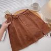 2024 Autumn Retro High Waist Corduroy Midi Skirt - Slimming A-line with Slit, Perfect for Commuting and Flaunting Long Legs