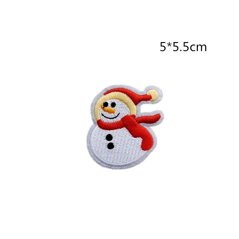 Christmas Decoration Embroidery Fabric Stickers Santa Claus Snowflake Patches Hot Melt Adhesive Stickers 18/10PCS