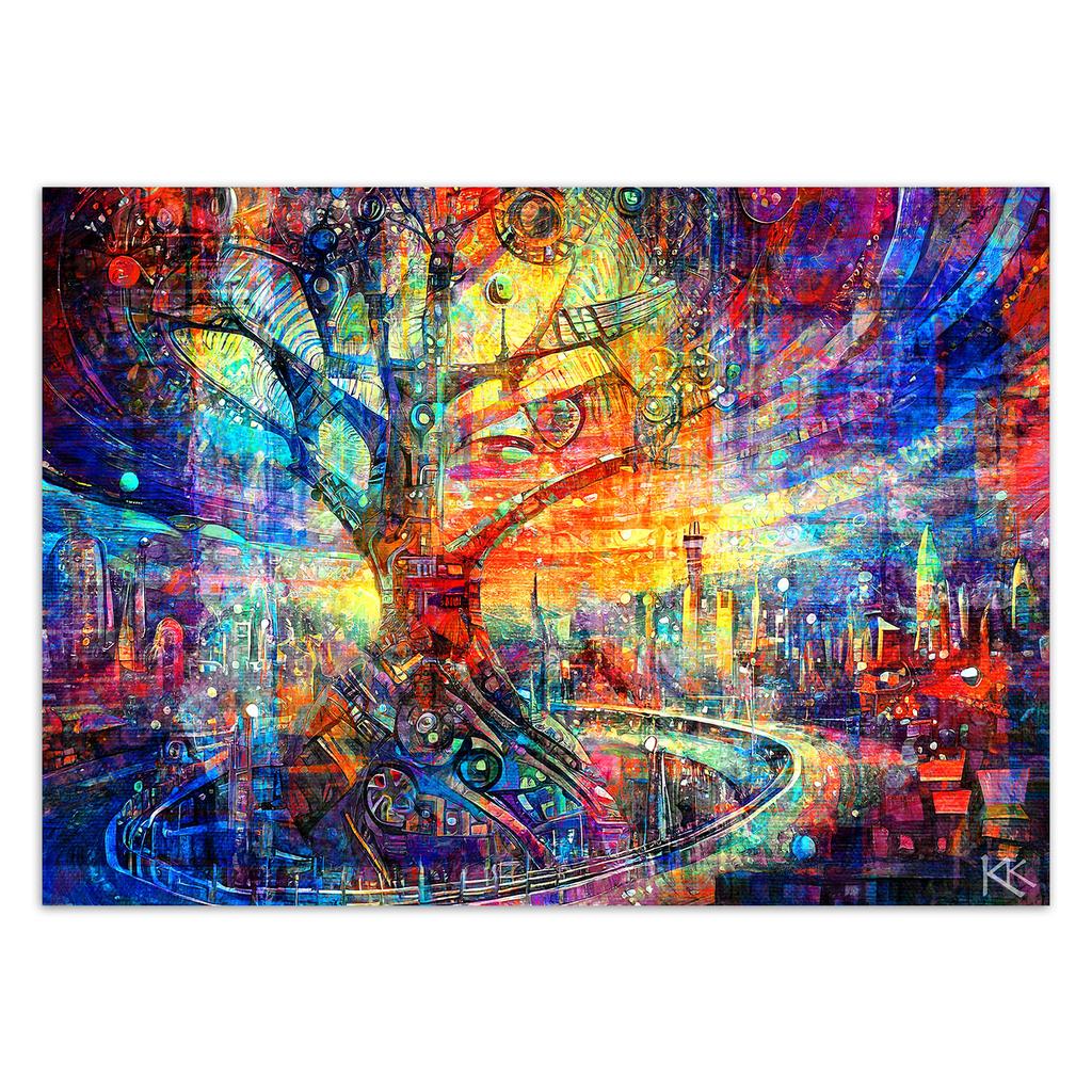 Wallpaper Tree Abstraction Colorful