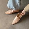 Мода 2025 Осень Низкий каблук Женские туфли-лодочки Острый носок Лаконичные Туфли для работы офисной леди Женские туфли-лодочки из натуральной кожи Базовые женские туфли