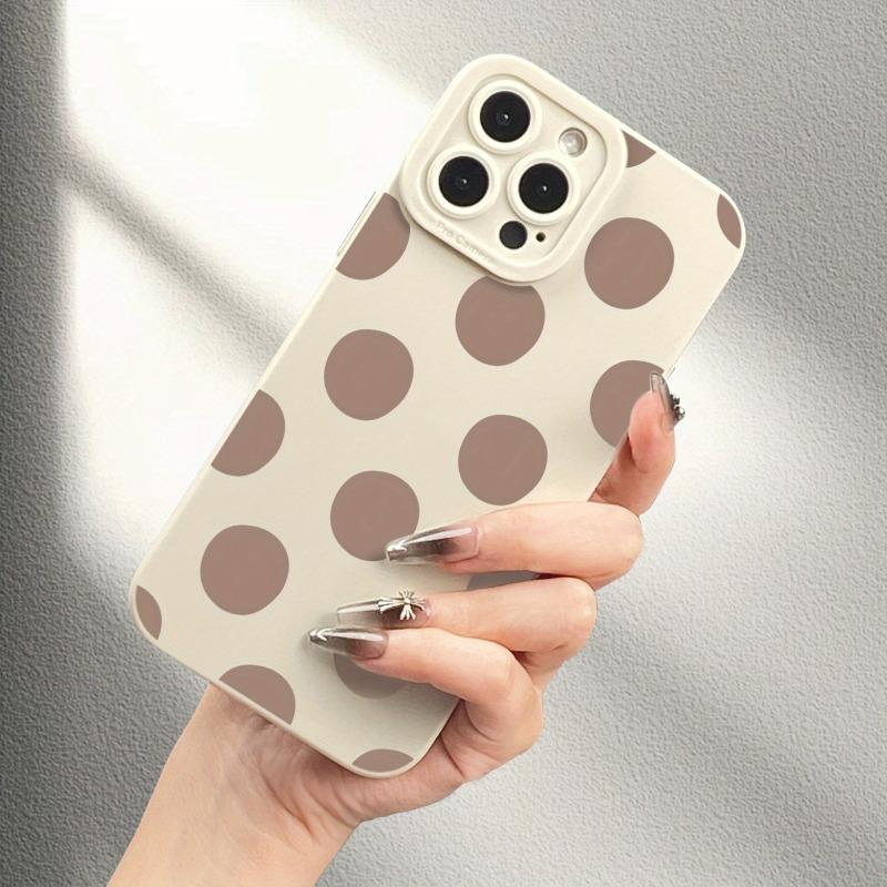 Чехол для телефона с коричневым горошком, подходит для iPhone 17 16 15 14 13 12 11 Pro/ Max /Plus, противоударный и защищающий от падений