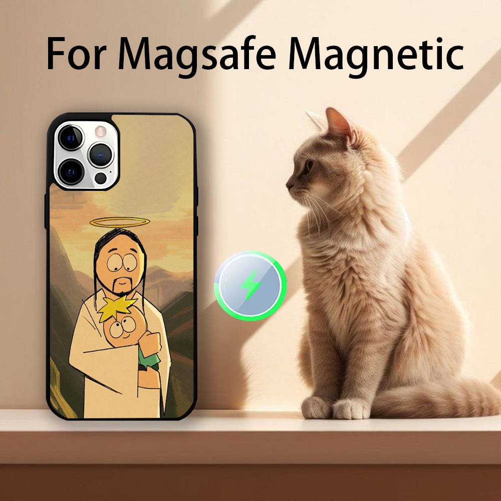 S-South Cartoon Park funny Magnetic Phone Case For IPhone 14 16 17 13 12 11 15 Pro Max Plus For Magsafe Wireless Charge Cover