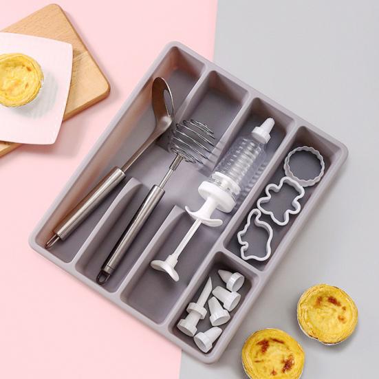 Cutlery Storage Box Classification Organization Large Capacity Multi Compartments Tableware Tray Fork Chopsticks Spoon Drawer Tableware Organizer