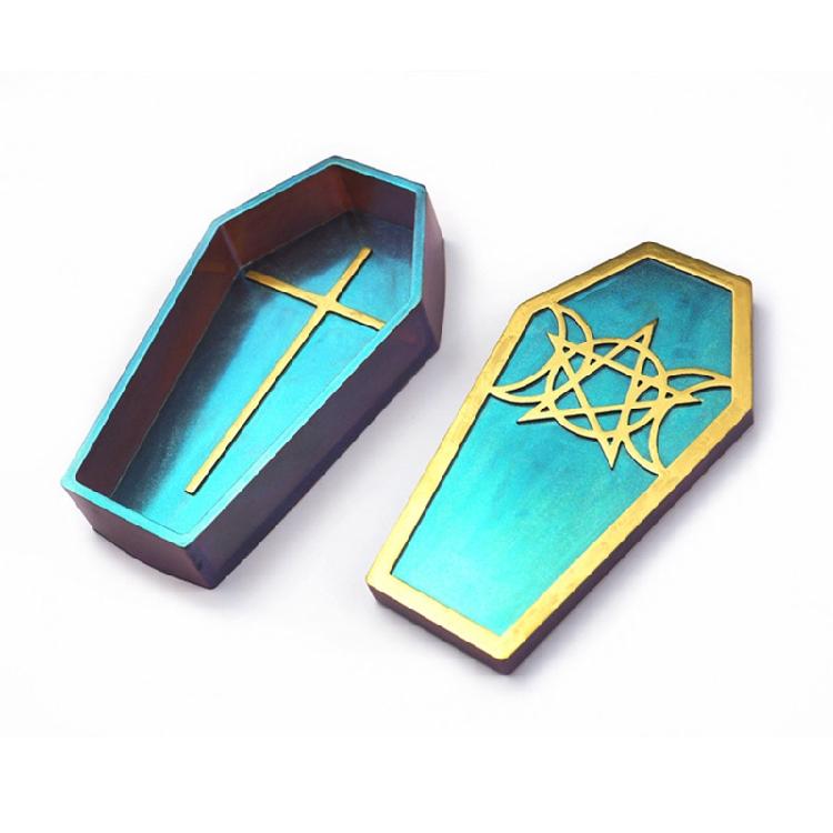 Форма для DIY-изделий из эпоксидной смолы Crystal Resin, 3D-форма в виде гроба на Хэллоуин, с крышками, для декора