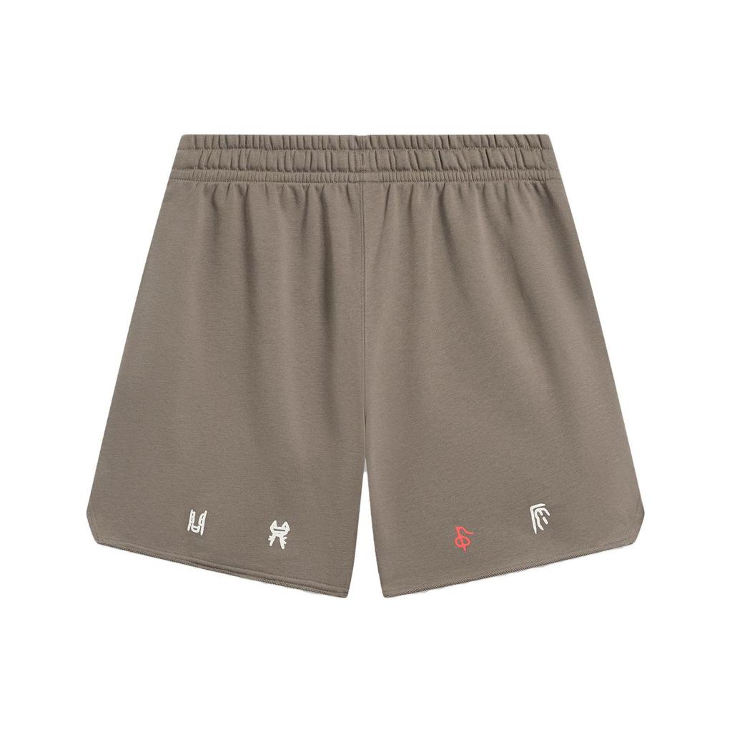 Li Ning Bad Five Letter Mid Waist Прямые повседневные шорты мужские шорты грибно-коричневые AKST751-3