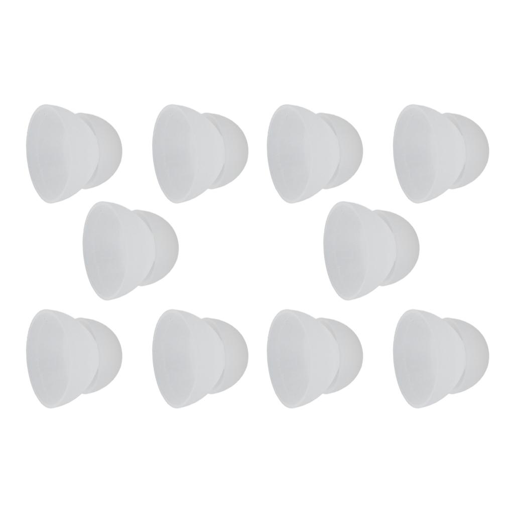 10 шт. вкладышей для слуховых аппаратов 12 мм 0,5 дюйма, двухслойные, мягкие, силиконовые, моющиеся, съемные, антистатические, белые