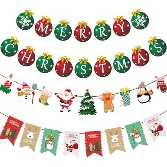 Youchicnow Christmas decorations 4 types Nordic style ornaments wall outdoor garland stickers luxurious elements including stockings Santa Claus candy