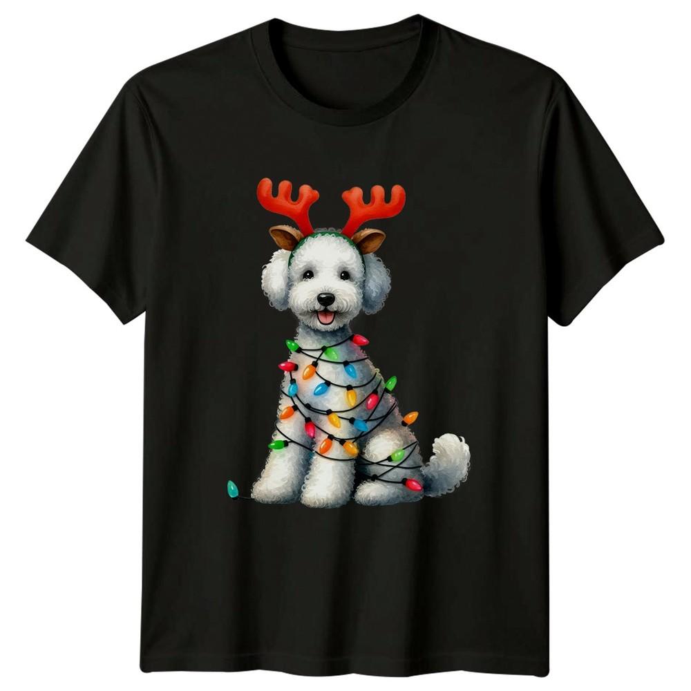 Christmas Dog Reindeer Antlers Holiday Unisexs TShirt Unisexs Tee Graphic Unisex
