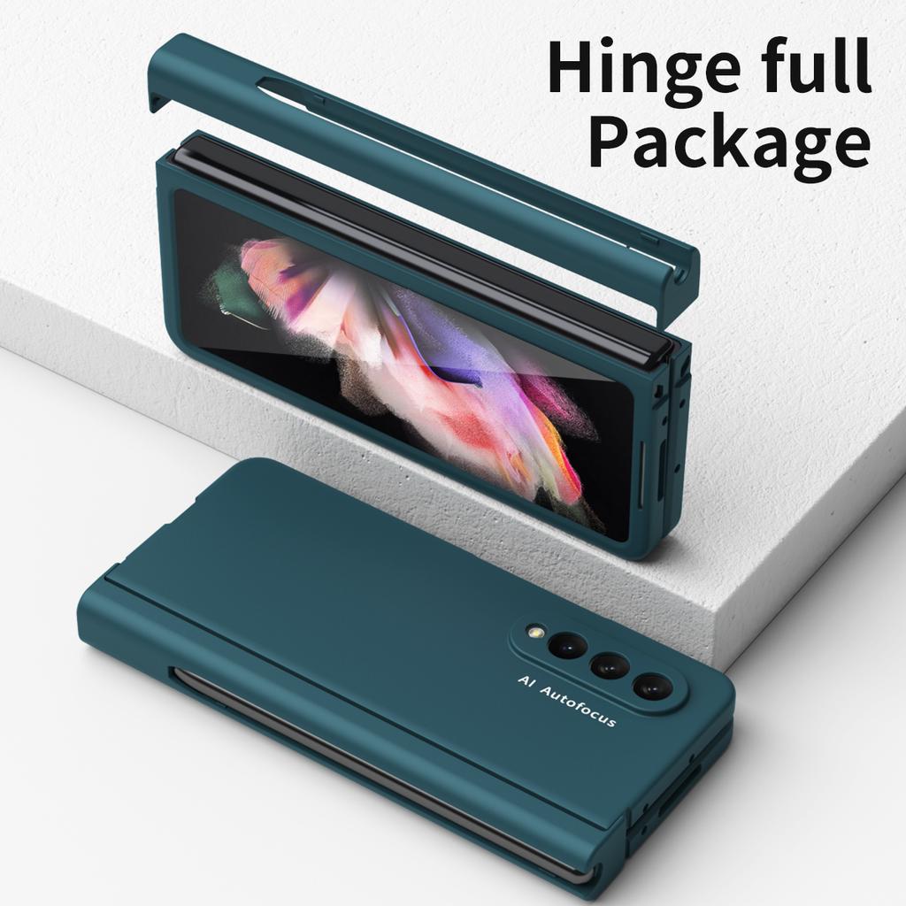 С шарниром для сенсорной ручки, полная защита, чехол для Samsung Galaxy Z Fold 4, 5 г, чехол с гнездом для ручки, стекло на переднем экране, Z Fold 4, крышка