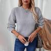 Women's Autumn and Winter New Casual Round Neck Long Sleeve Pullover Women's European and American Knitted Sweater Tops