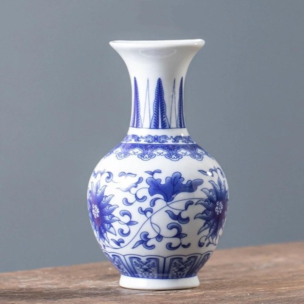 Antique Blue White Porcelain Wall Hanging Ceramic Vase Wall Hanging Vase  Living Room Decor