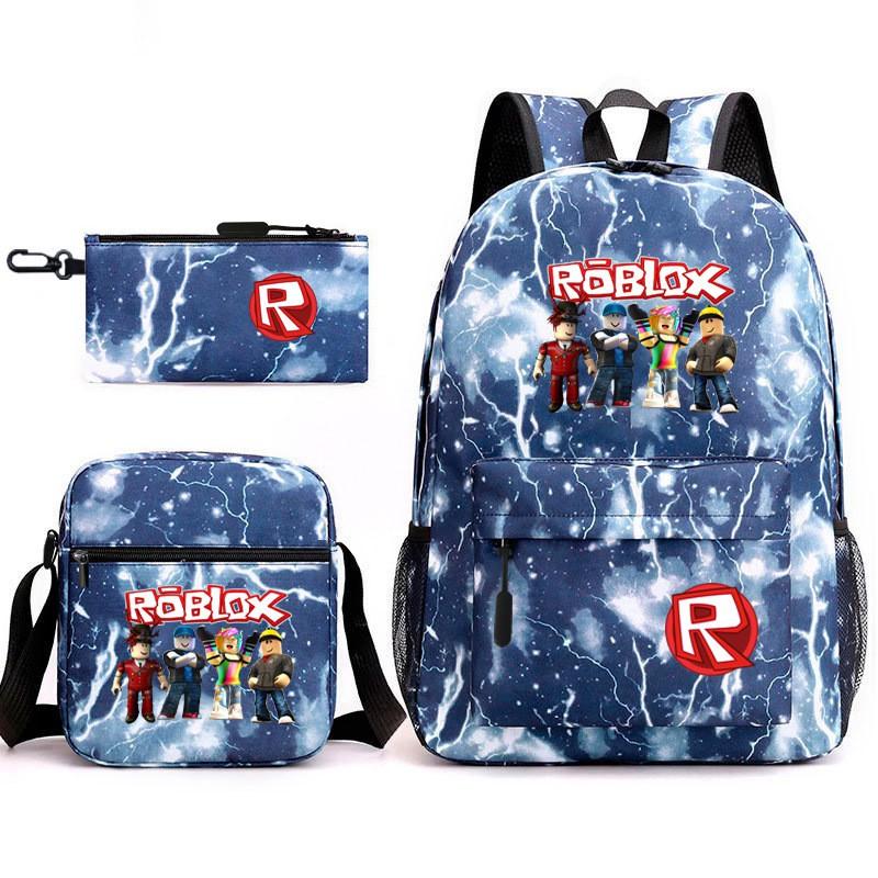 Школьный рюкзак большого объема в стиле Roblox Набор для детей 10-12 лет Ткань Оксфорд С мягкими лямками Водонепроницаемый Дышащий