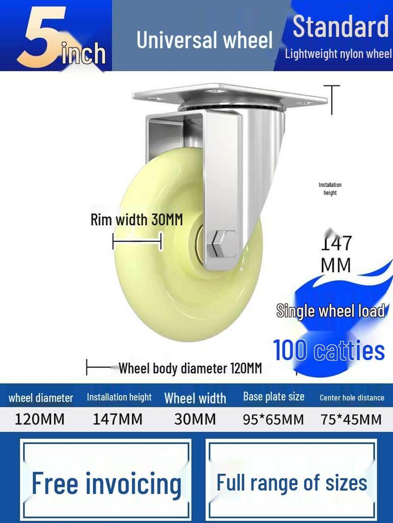 Heavy-Duty Swivel Casters with Brakes for Carts & Hand Trucks - Available In 3, 4, and 5 Inches