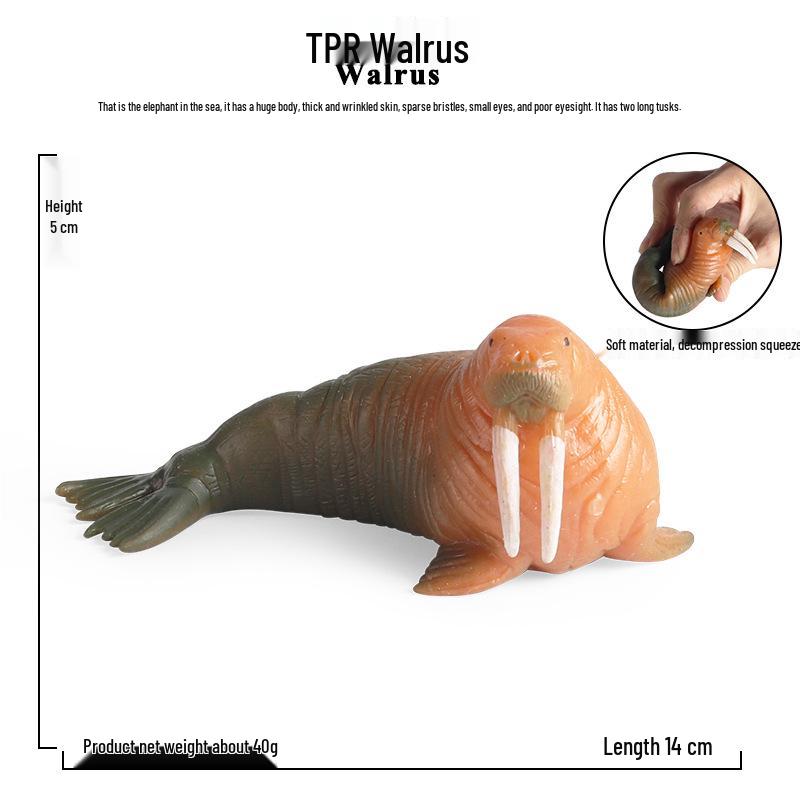 Kids' Ocean Animal Stress Relief Squeeze Toys - Crab, Octopus, Shark, Pufferfish, Dunkleosteus Models