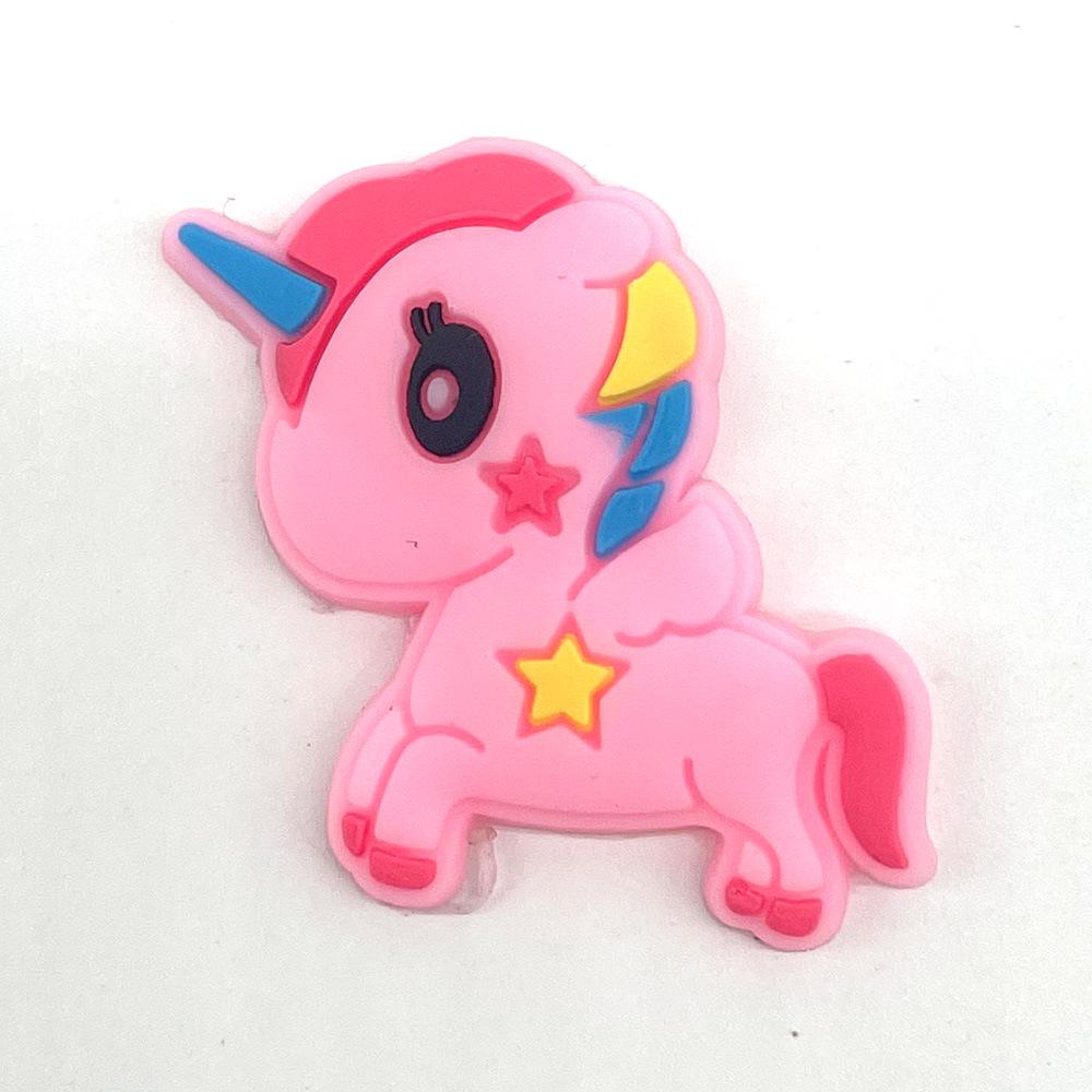 Милые мультяшные пряжки для клогов в виде цветка единорога - Съемные и из мягкой резины украшения для садовой обуви
