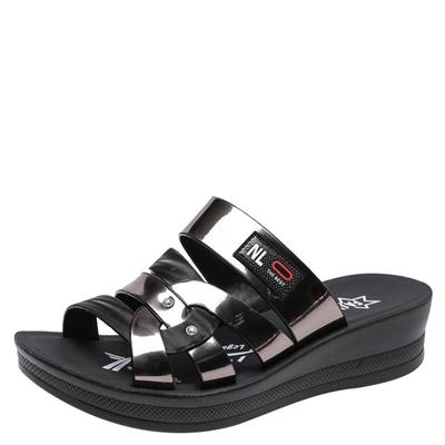 Мода 35-41 Элегантные туфли с вырезами из мягкой кожи Летние танкетки Шлепанцы 2024 Слайды Женские Пляжные Офисные Мамины шлепанцы Женские Женские Сандалии