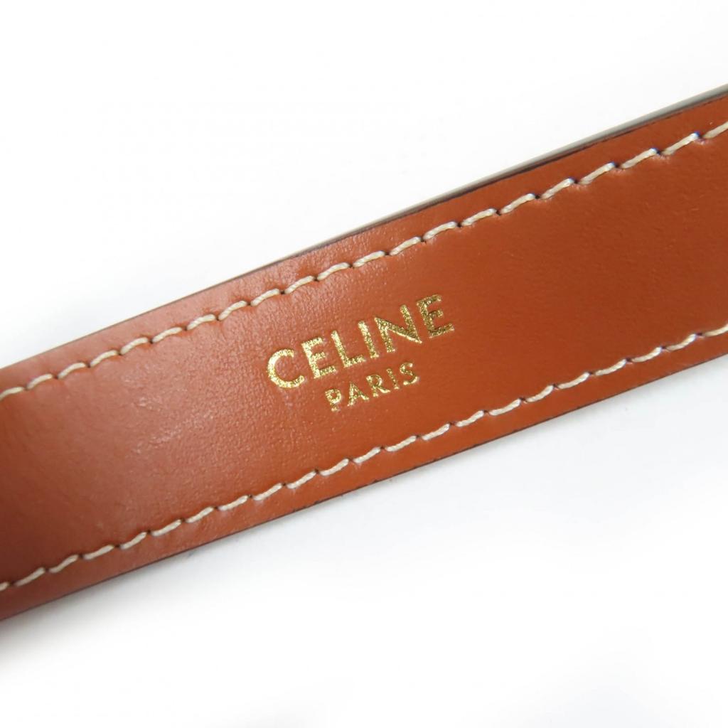 Celine Handbag Ava Triomphe One Shoulder Bag Leather Brown Coated Canvas 19395 Used