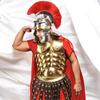 Roman Gladiator Armor Costume Muscle Chest Plate And Red Cape Spartan Warrior Cosplay Outfit for Men Halloween LARP Gear