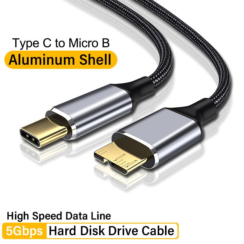 Кабель-соединитель USB 3.0 Type A to Micro B, кабель для быстрой синхронизации данных 5 Гбит/с, 3 А, адаптер USB C to Micro B, внешний кабель для жесткого диска