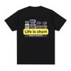 Жизнь коротка, сделай ее еще короче. Футболка с тренболоном, хлопковые топы с круглым вырезом и коротким рукавом, уличная одежда, графический принт, харадзюку, унисекс.