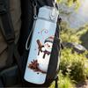 1PC Snowman Hot Cocoa Winter Print 750ml Color Plastic Sports Water Bottle Leakproof Flip Straw Lid Suitable for Sports Office Home Use