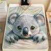 Коала, Узорный Фланелевый Плед, Высокое качество, Удобный для Всех Сезонов, Декор для Дома, Тепло и Уют, Идеально для Подарков.