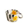 300ml Cute Hand Pinched Ceramic Mugs Hand Drawn Flowers Coffee Cup Student Breakfast Milk Oatmeal Cup Gift Office Water Cups