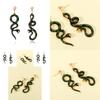 Fashionable Asymmetrical Snake Earrings Chic Modern Animal Design Jewelry