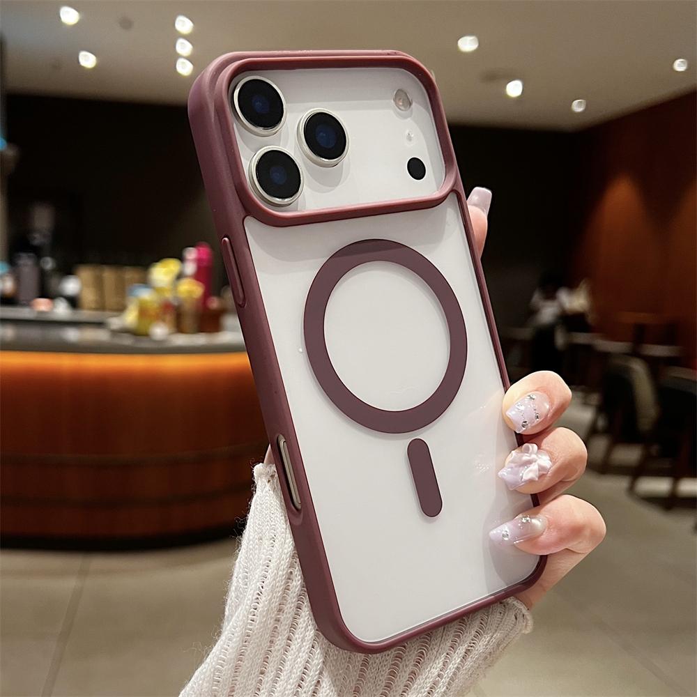 Роскошный противоударный чехол с магнитной фиксацией для iPhone 17 Air 16 15 14 Plus 13 12 11 Pro Max для беспроводной зарядки MagSafe Чехол-накладка