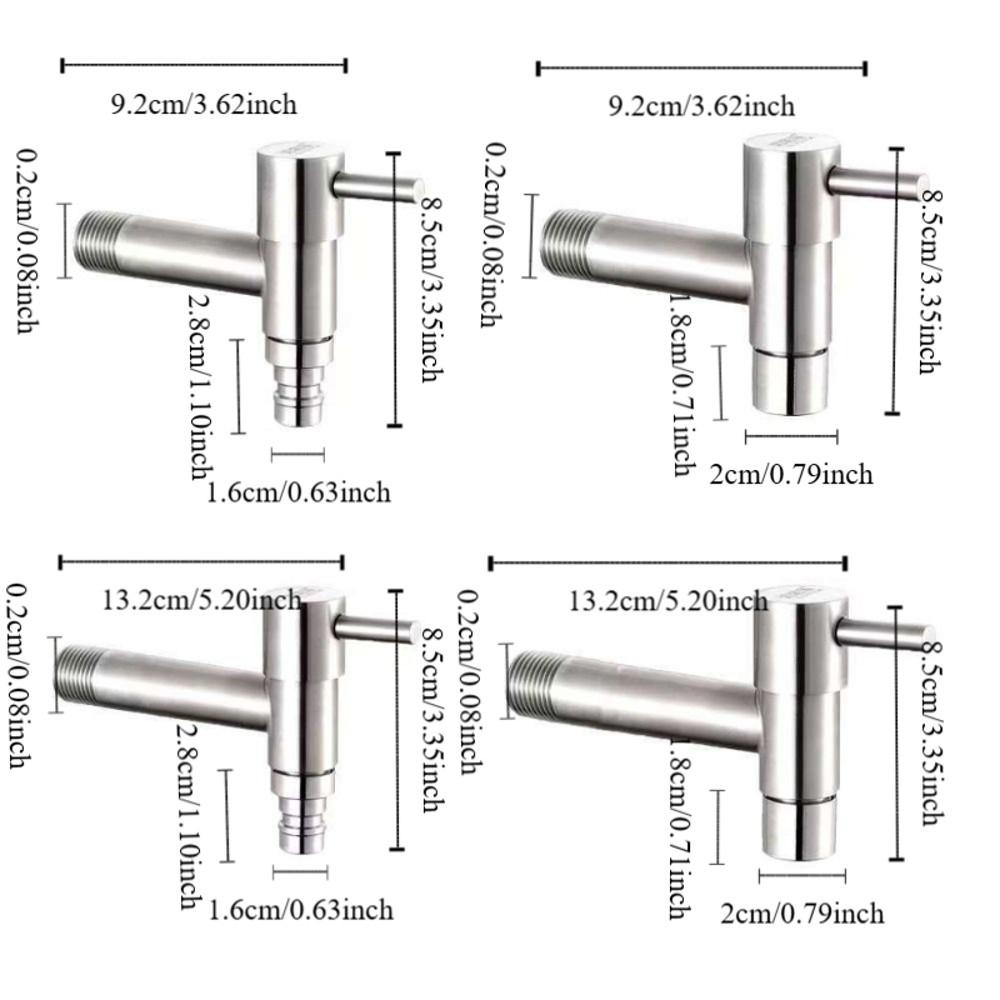 Настенный кран для стиральной машины Т-образный 304 Нержавеющая сталь Садовый кран Быстрооткрывающийся Удлиненный Односторонний холодный кран